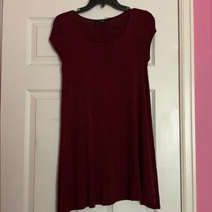 Maroon T-shirt Swing Dress